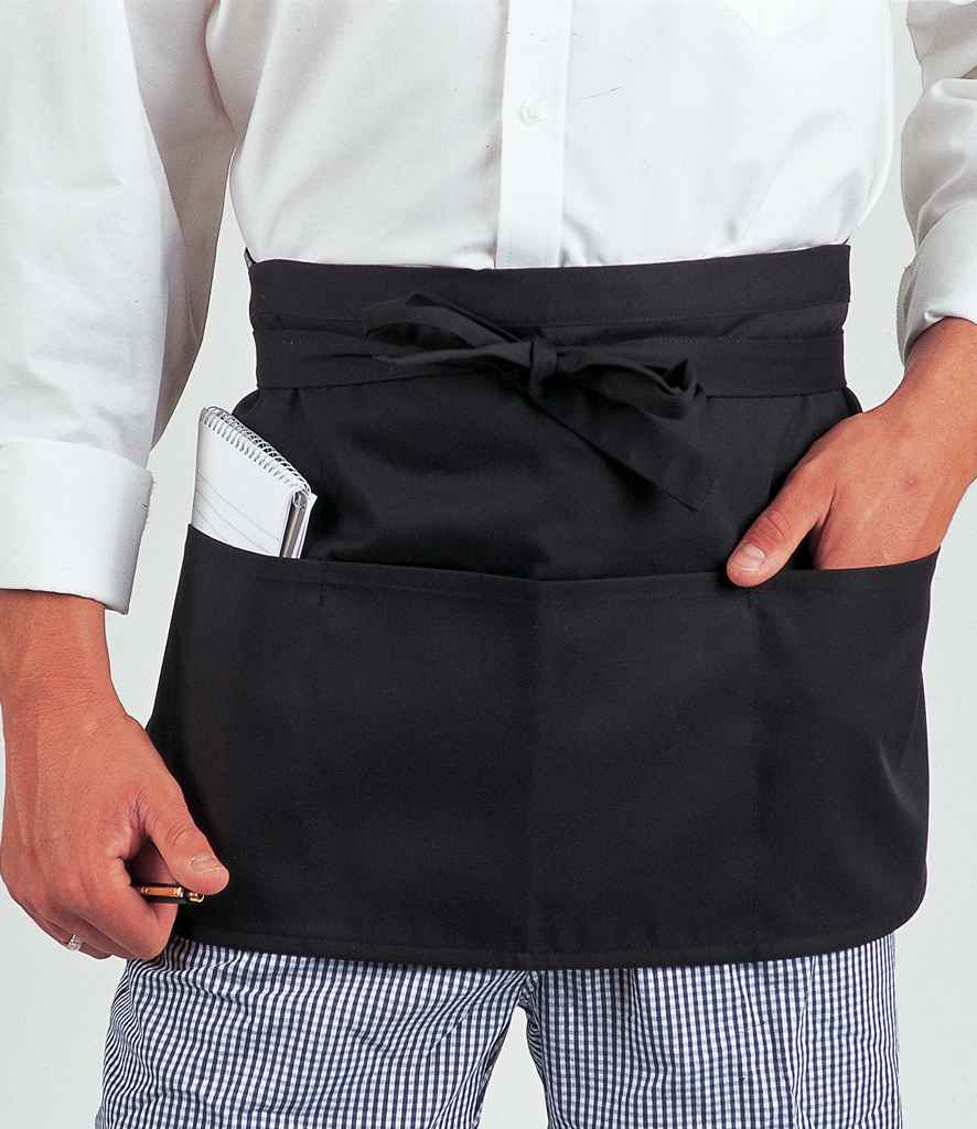 Black Zipped Money Pouch Waist Apron